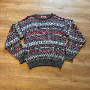 Vintage 80s Midwest Traders knit sweater men m multicolor acrylic retro crewneck